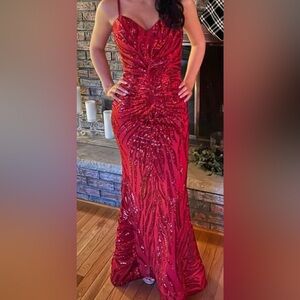 Jovani Red Sequin prom dress